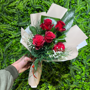  Burdur Çiçek Gönder - 5'Li Kırmızı Gül Buketi