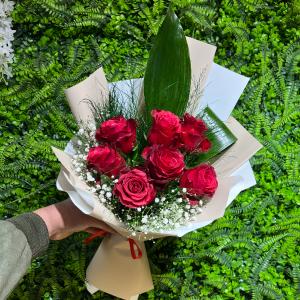  Burdur Çiçek Gönder - 7'Li Kırmızı Gül Buketi