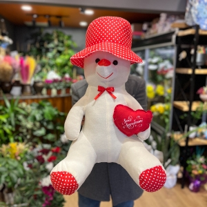  Burdur Çiçekçiler - Şapkalı Peluş Ayıcık  - 85 cm