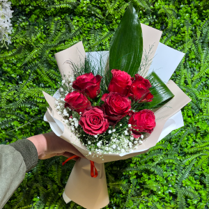  Burdur Çiçek - 7'Li Kırmızı Gül Buketi
