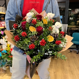 Burdur Çiçekçi - Kokina Buketi-Güller ve Ayıcıklar